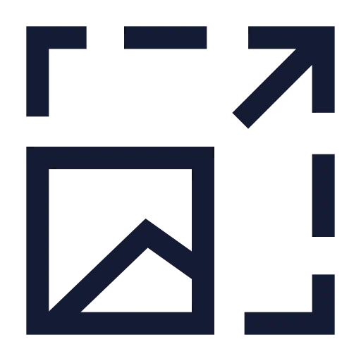 Image Upscale Icon in Stroke Sharp style