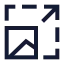 Imageupscale icon with stroke sharp style