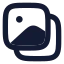 Images icon with solid rounded style