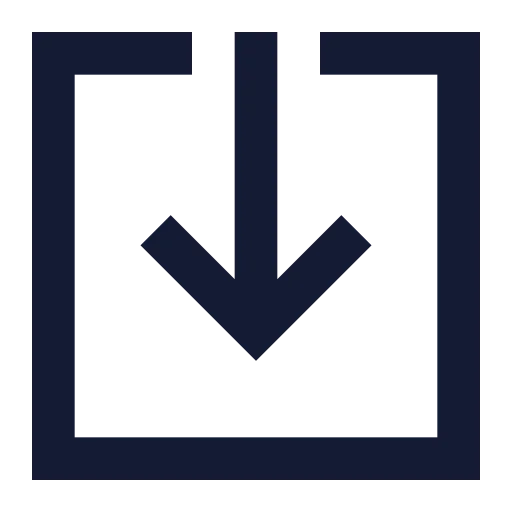 Import Icon in Solid Sharp style