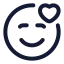 Inlove icon with stroke rounded style