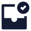 Inboxcheck icon with solid sharp style