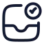 Inboxcheck icon with stroke rounded style