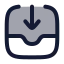 Inboxdownload icon with duotone rounded style