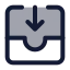 Inboxdownload icon with duotone standard style