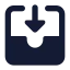 Inboxdownload icon with solid standard style