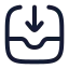 Inboxdownload icon with stroke rounded style