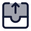 Inboxupload icon with duotone standard style