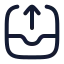 Inboxupload icon with stroke rounded style