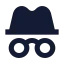 Incognito icon with solid sharp style