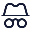 Incognito icon with stroke rounded style