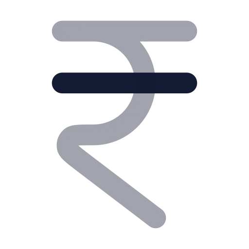 Indian Rupee Icon in Bulk Rounded style