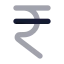 Indianrupee icon with bulk rounded style