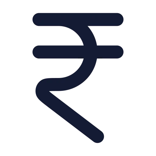 Indian Rupee Icon in Solid Rounded style