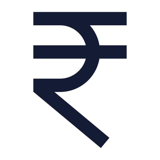 Indian Rupee Icon in Solid Sharp style