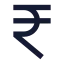 Indianrupee icon with solid sharp style