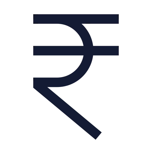 Indian Rupee Icon in Stroke Sharp style