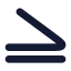 Inequality icon with solid rounded style