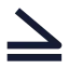 Inequality icon with solid sharp style