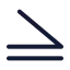 Inequality icon with stroke standard style