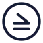 Inequalitycircle icon with stroke standard style