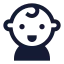 Infant icon with solid sharp style