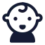 Infant icon with solid standard style
