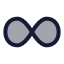 Infinity icon with duotone rounded style