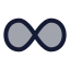 Infinity icon with duotone standard style