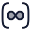 Infinity icon with duotone rounded style