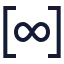 Infinity icon with stroke sharp style