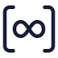 Infinity icon with stroke standard style