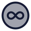 Infinitycircle icon with duotone rounded style