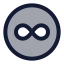 Infinitycircle icon with duotone standard style