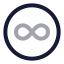 Infinitycircle icon with twotone rounded style