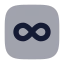 Infinitysquare icon with bulk rounded style