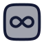 Infinitysquare icon with duotone rounded style