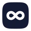 Infinitysquare icon with solid rounded style