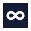 Infinitysquare icon with solid sharp style