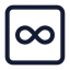 Infinitysquare icon with stroke standard style