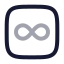 Infinitysquare icon with twotone rounded style