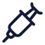 Injection icon with stroke rounded style