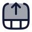 Insertrowup icon with duotone rounded style