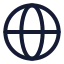 Internet icon with stroke rounded style