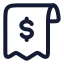 Invoice icon with stroke rounded style