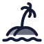 Island icon with duotone rounded style