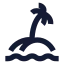 Island icon with solid sharp style