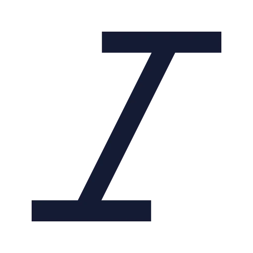Italic Icon in Solid Sharp style