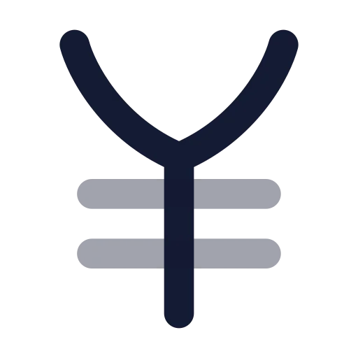 Japanese Yen Icon in Bulk Rounded style