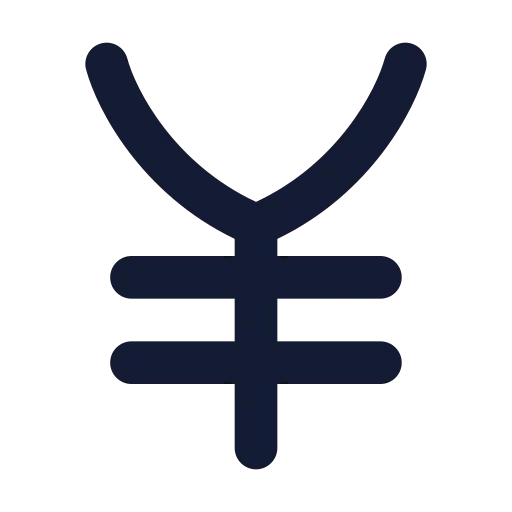 Japanese Yen Icon in Solid Rounded style
